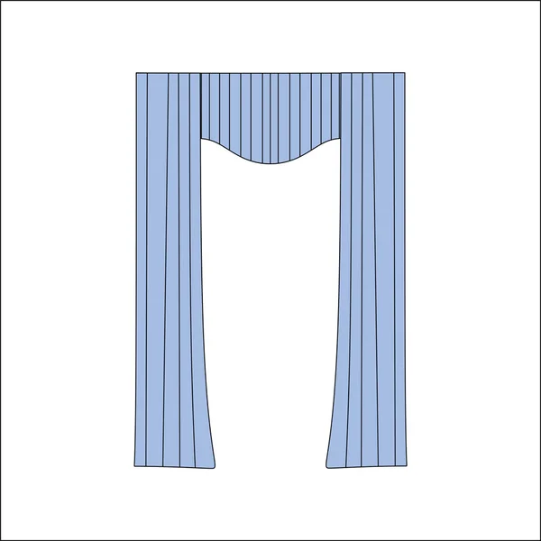 Záclony. interiérové textilie. interiérové textilie skica — Stockový vektor