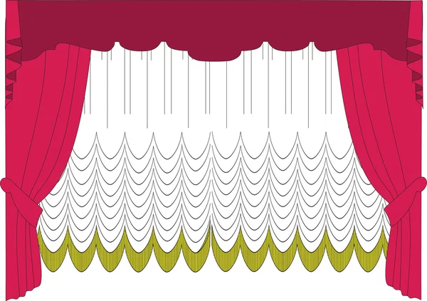 Illustration curtains — Stock Vector