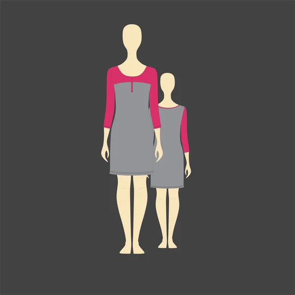 Illustration eines Frauenkleides im Trikot — Stockvektor