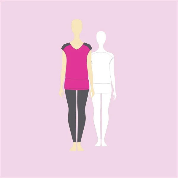 Ilustração de mulher terno jersey —  Vetores de Stock