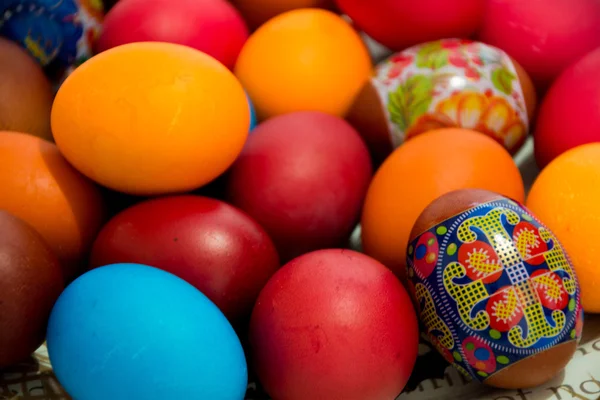 Background of Easter painted eggs — Stock Photo, Image
