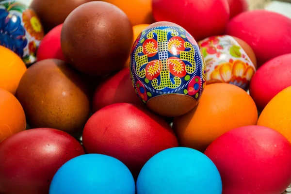 Background of Easter painted eggs — Stock Photo, Image