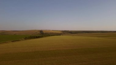 Hasat edilen alanların hava görüntüsü 4K Ultra HD