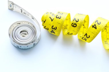 Sebze ve meyve kilo kaybı, bir ölçüm bandı, diyet, kilo kaybı için