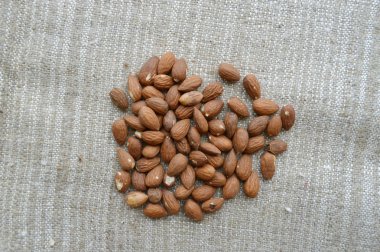 Ceviz, badem, fındık closeup ahşap arka plan üzerinde birçok fındık çeşitleri