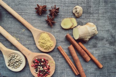 Baharatlar, baharat, tarif kitabı, not defteri, yazma, biber, bezelye, kırmızı biber, kara biber, kakule, yıldız anason, tarçın, kişniş, tarçın, karanfil, yıldız