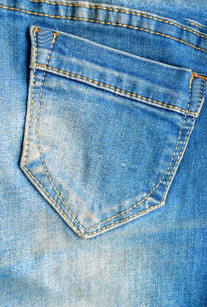 Modré džíny pocket.jeans textura — Stock fotografie