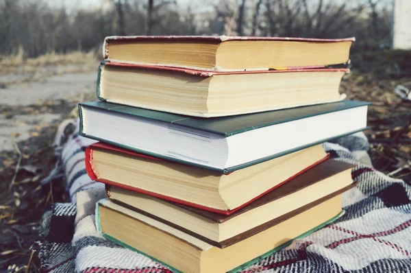 Montón de libros sobre los cuadros — Foto de Stock