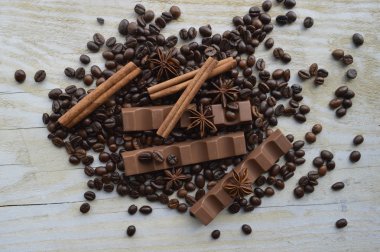 Çikolata, kahve, tarçın, fındık, yıldız anason