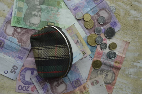 乌克兰的钱、 钱包、 金融 — 图库照片