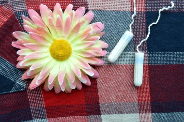 Cotton tampons and orange Gerbera clipart
