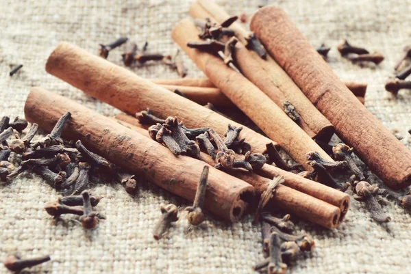 Palitos de canela y clavo —  Fotos de Stock