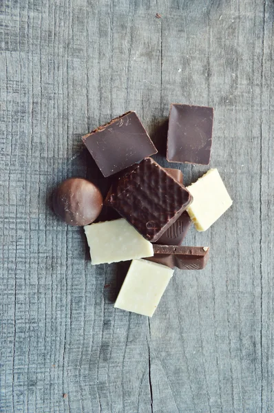 Çikolata çeşitli parçalar — Stok fotoğraf