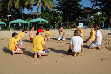 Colombo, Sri Lanka ve Ocak 17.2014: Goofy sörf egzersiz şarj kampı, sörf,