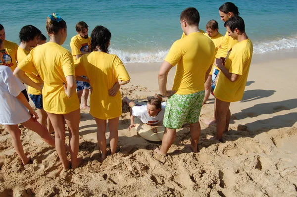 : Colombo, Sri Lanka and January 17.2014: Goofy SURF CAMP, surf, charging WORKOUT — Stock Photo, Image