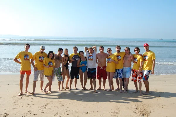 Colombo, Sri Lanka and January 17.2014: Goofy SURF CAMP, surf, charging WORKOUT — Stock Photo, Image