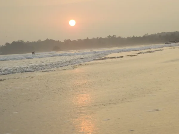 Magnifique coucher de soleil sur la plage — Photo