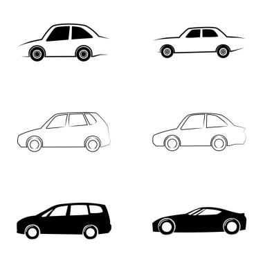 Modern araba simgesi seti