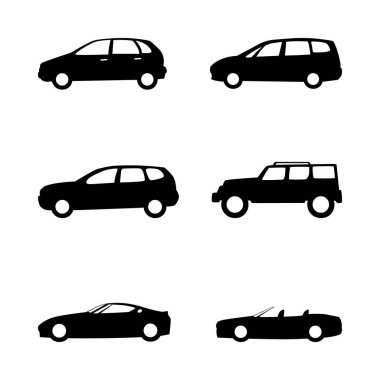 Araba sembolü vektörü ayarlandı