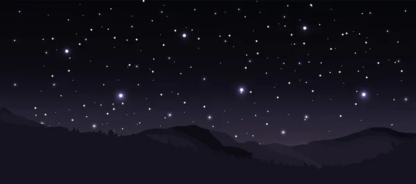 Night Sky Background Stars Mountains Ilustraciones De Stock Sin Royalties Gratis