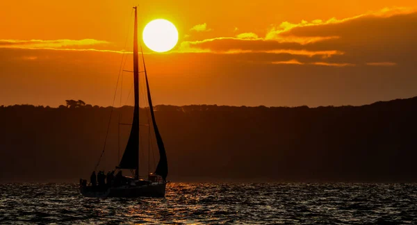 Sailing Boat Great Sunset — Stock Photo, Image