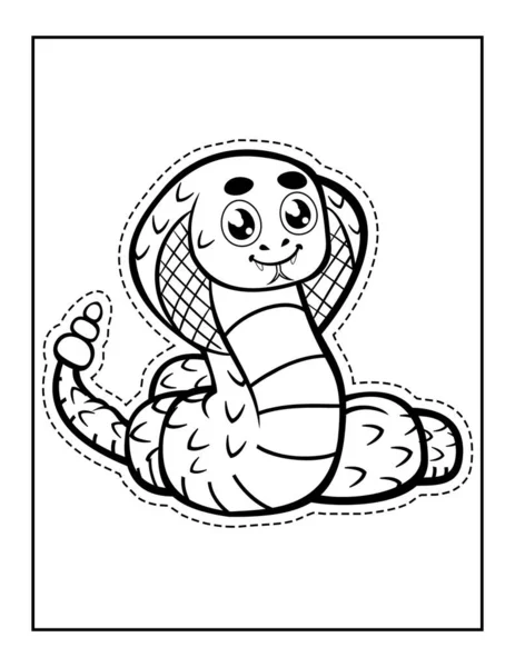 Baby Snake Nożyczki Umiejętności Kolorowanki Strony Aktywności Dla Dzieci — Zdjęcie stockowe