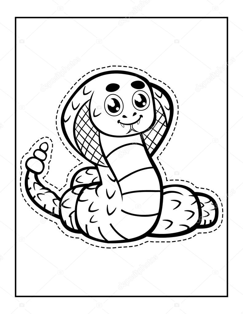 Baby Snake Scissor Skills Coloring And Activity Page For Kids