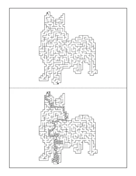 Собака Форма Лабіринт Сторінка Активності Дітей — стокове фото