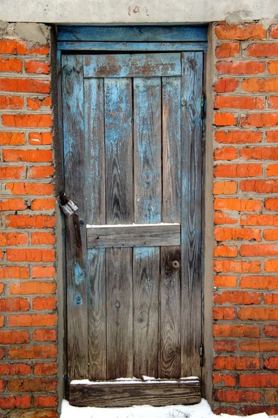 Porta de madeira azul velha Imagens Royalty-Free