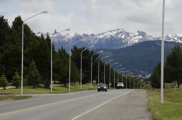 Ruta Route Entrée San Carlos Bariloche Avec Paysages Montagne — Photo