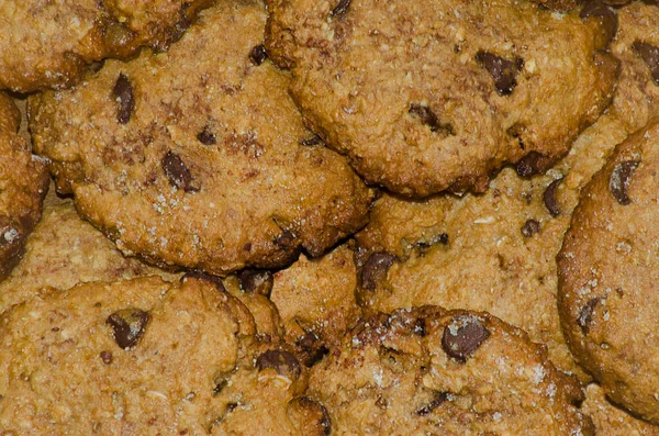 Biscoitos Aveia Naturais Formando Fundo Textura — Fotografia de Stock