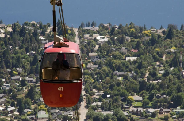 Bariloche Cable Car Going Otto Hill Tourist Attraction — Stock Photo, Image