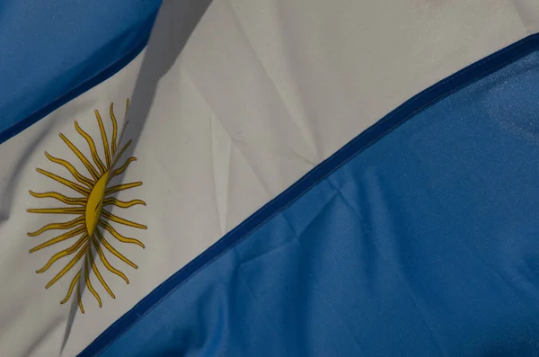 Fondo Textura Tejido Bandera Azul Blanca Nación Argentina Con Característico —  Fotos de Stock