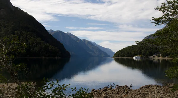 Der See Von Patagonien Spiegelt Den Himmel Und Den Wald — Stockfoto