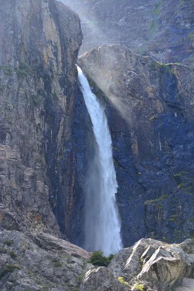 Hög Höjd Och Sten Vattenfall Cerro Tronador Nära Bariloche Turist — Stockfoto
