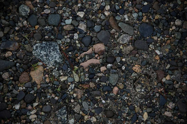 Tło Mokrych Małych Kamieni Kamień Tekstury Widok Góry — Zdjęcie stockowe