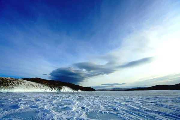 Зимой Озеро Замерзает Остров Ольхон Иркутская Область Россия — стоковое фото