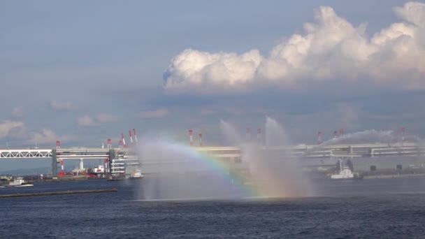 Човен Використовував Водяний Реактивний Літак Щоб Відправити Акіру Вражаючим Водяним — стокове відео