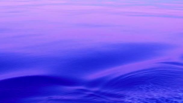 Синий Волнистый Фон Уровень Моря Плавно Движется Образует Рябь Природа — стоковое видео