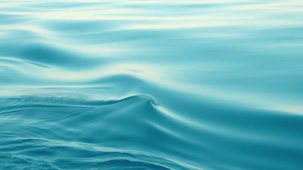 Aquamarine Wavy Background Sea Level Moves Smoothly Forms Ripple Nature — Stock Video