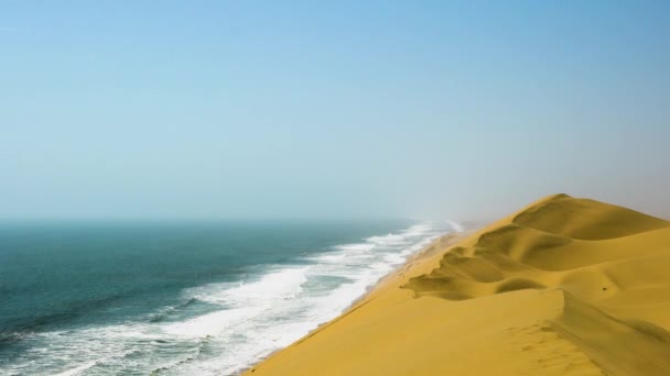 Stopy Džípech Namibská Poušť Pobřeží Atlantiku Speciální Písečný Terén Hejna — Stock video