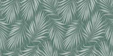 Nane arkaplanda parlak palmiye yaprakları olan tropik, egzotik, pürüzsüz bir desen. El yapımı klasik çizim ve doku. Yapım duvar kağıtları, ambalaj kağıdı, kumaş, kumaş baskısı, mallar için iyidir..
