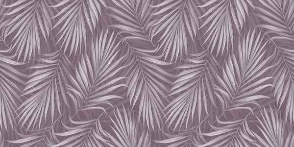 Gül arka planında parlak palmiye yaprakları olan, tropik, egzotik, pürüzsüz bir desen. El yapımı klasik çizim ve doku. Yapım duvar kağıtları, hediye kağıdı, kumaş, kumaş baskısı, mallar için iyidir..