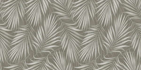 Bej arka planda parlak palmiye yaprakları olan tropik, egzotik, pürüzsüz bir desen. El yapımı klasik çizim ve doku. Yapım duvar kağıtları, ambalaj kağıdı, kumaş, kumaş baskısı, mallar için iyidir..