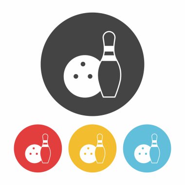 simgesi düz tasarım siyah Bovling