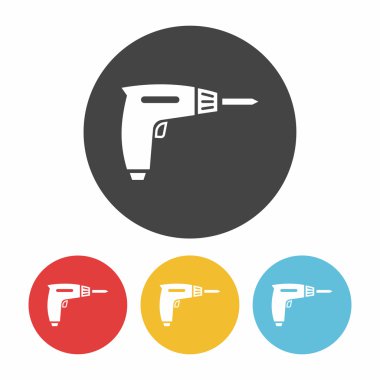 simgesi düz tasarım siyah matkap