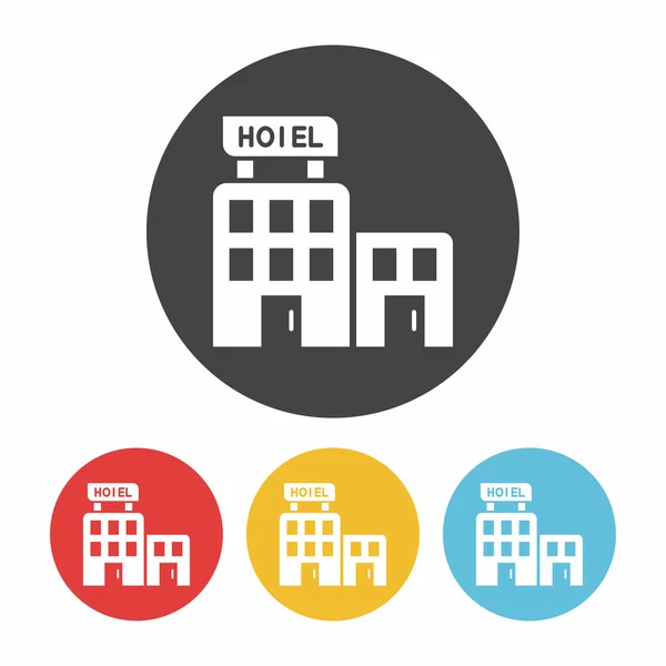 Ícone Hotel Design Plano Preto — Vetor de Stock
