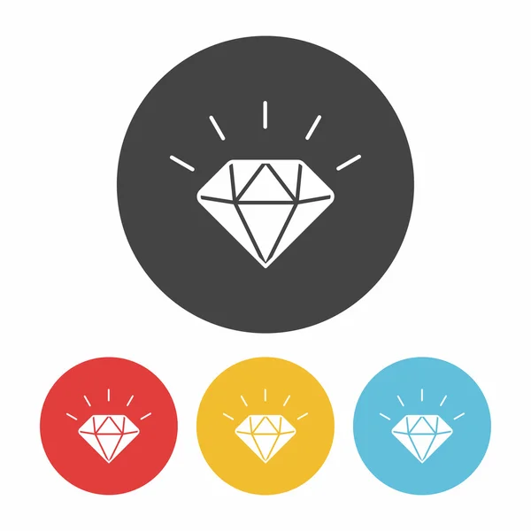 Diamante Icona Design Piatto Nero — Vettoriale Stock