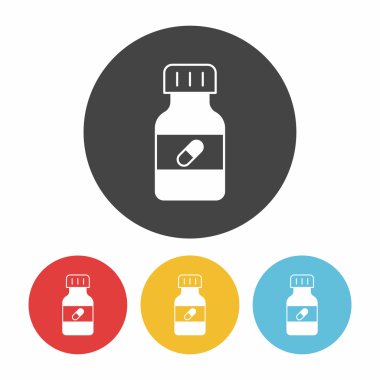 Tıp şişe simgesi düz tasarım siyah