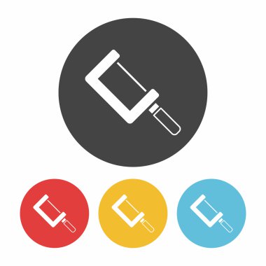 testere simgesi düz tasarım siyah